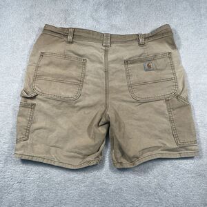 Carhartt Womens Work Shorts Size 12 Brown Duck Canvas Stretch Distressed Utility